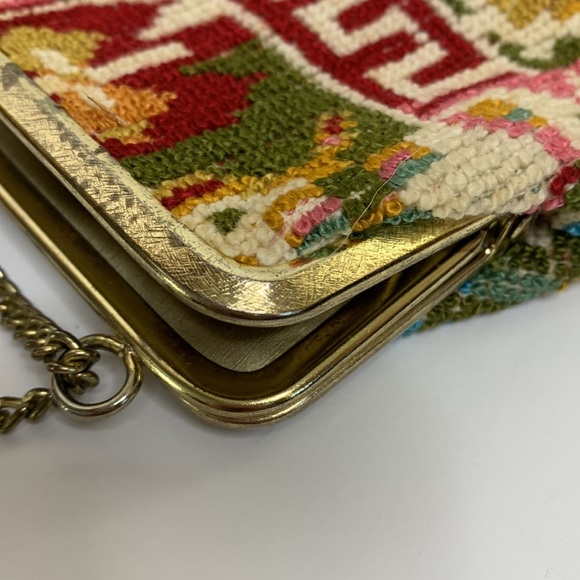 Gold Chain Strap Handmade Baja Carpet Mini Bag | Hippie Unique Bag | Mexican - Picture 3 of 8